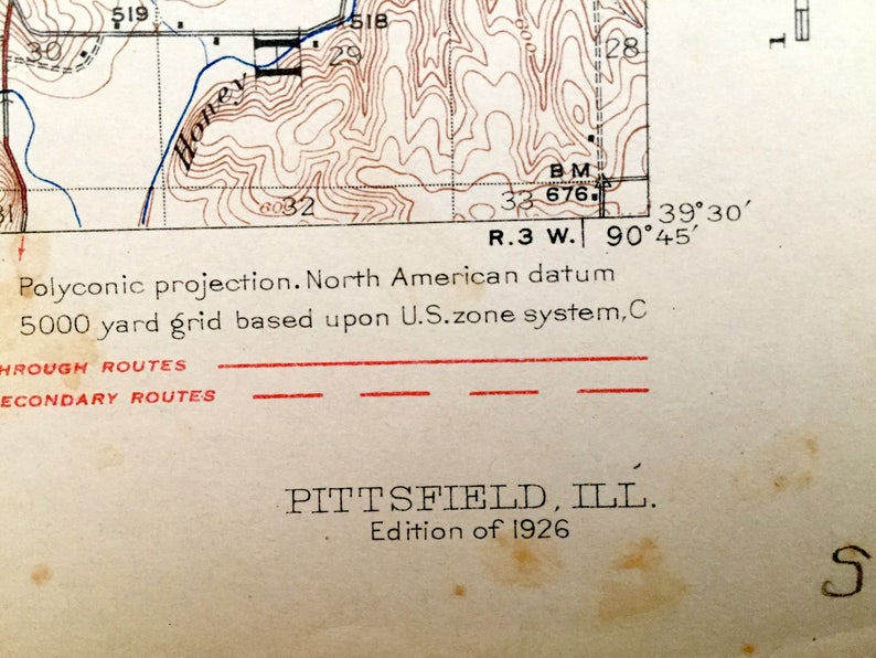 Illinois 1926 US Geological Survey Topographic Map \u2013 Baylis Griggsville Pike County New Salem Newburg Derry Antique Pittsfield Atlas