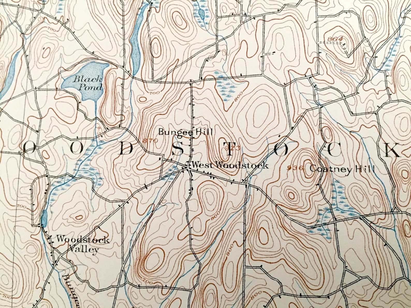 Antique Woodstock Connecticut 1893 US Geological Survey Etsy