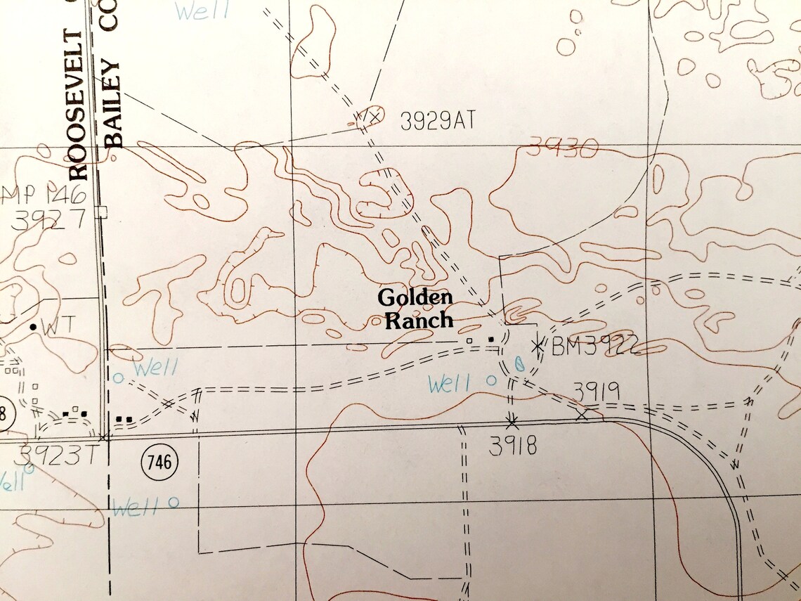 Antique Golden Ranch, Texas & Portales Valley, New Mexico 1985 US ...