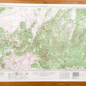 Antyczna topograficzna mapa Cedar City, Utah z 1953 r., US Geological Survey – Bryce Canyon, Dixie National Forest, St George, Escalante Desert, UT
