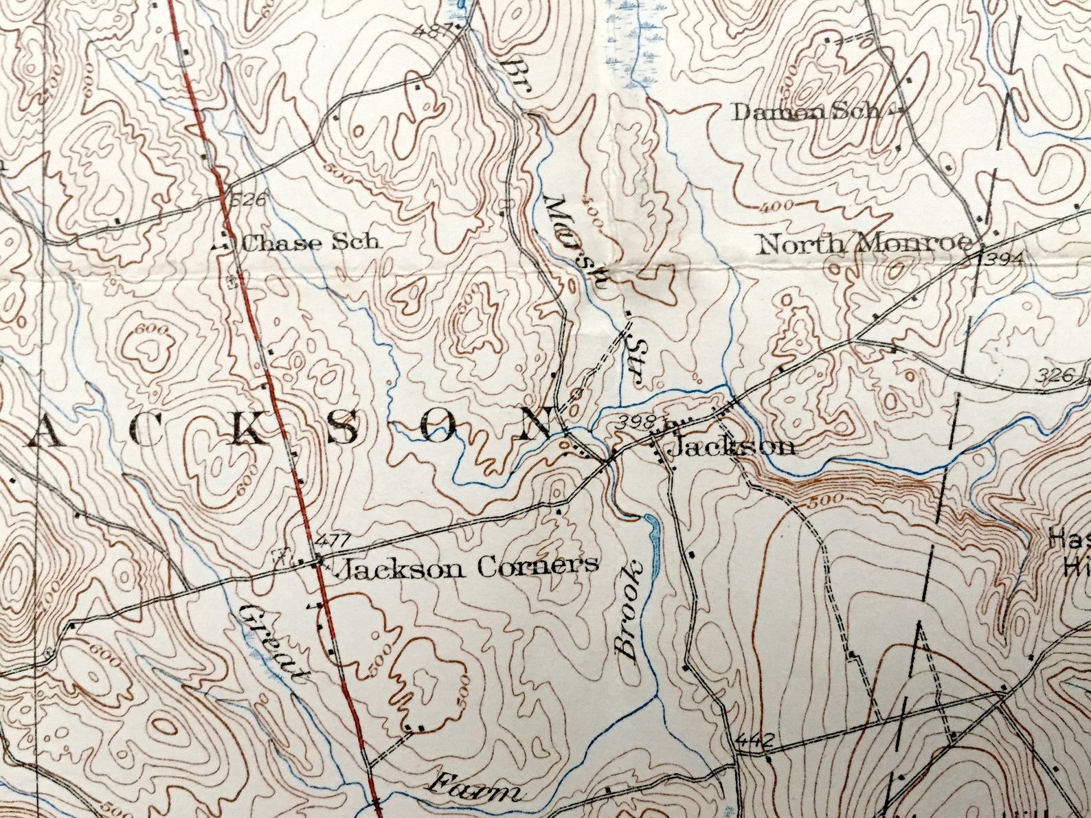 Antique Brooks Maine 1932 US Geological Survey Topographic Etsy