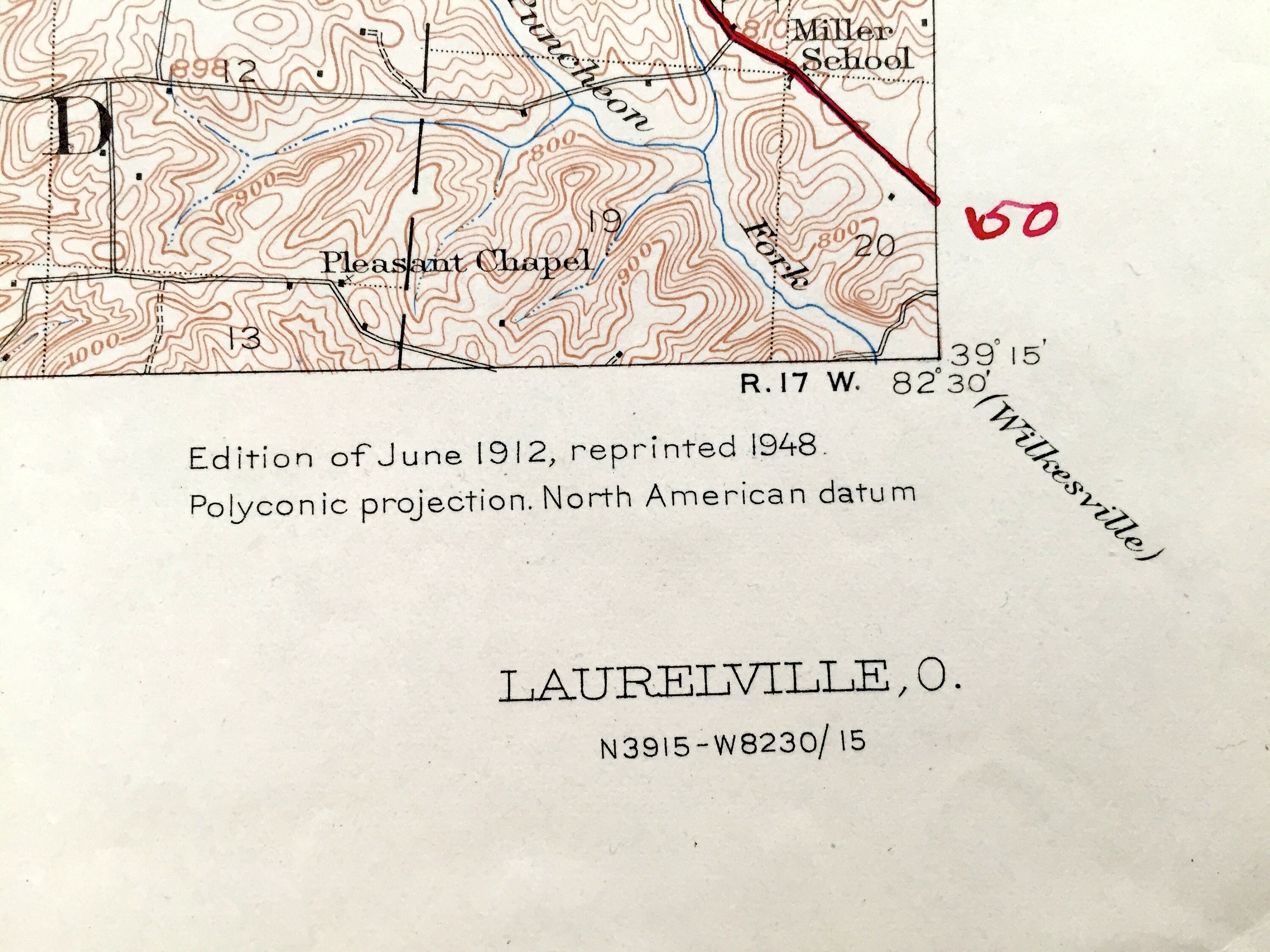 Antique Laurelville Ohio 1912 US Geological Survey Etsy