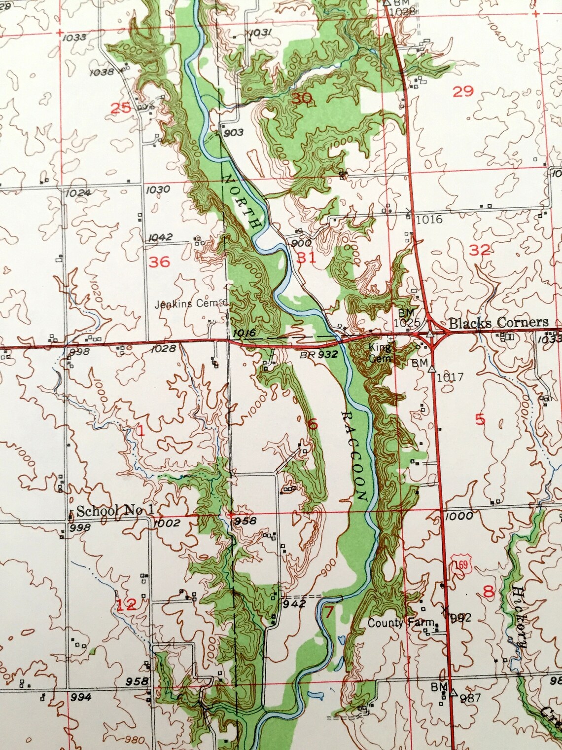 Antique Adel Iowa 1949 US Geological Survey Topographic Map Etsy