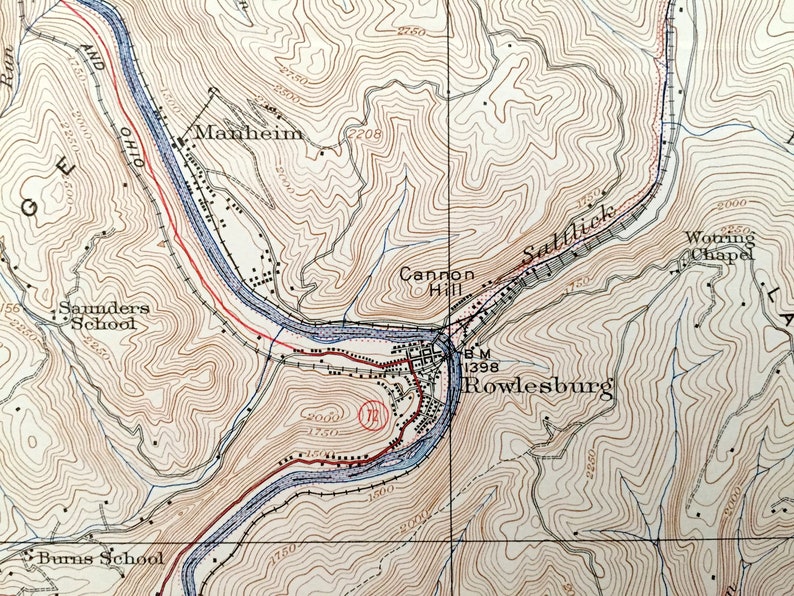 Antique Kingwood West Virginia 1925 US Geological Survey Etsy