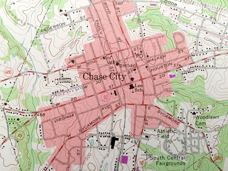 Antique Chase City Virginia 1966 US Geological Survey Etsy UK