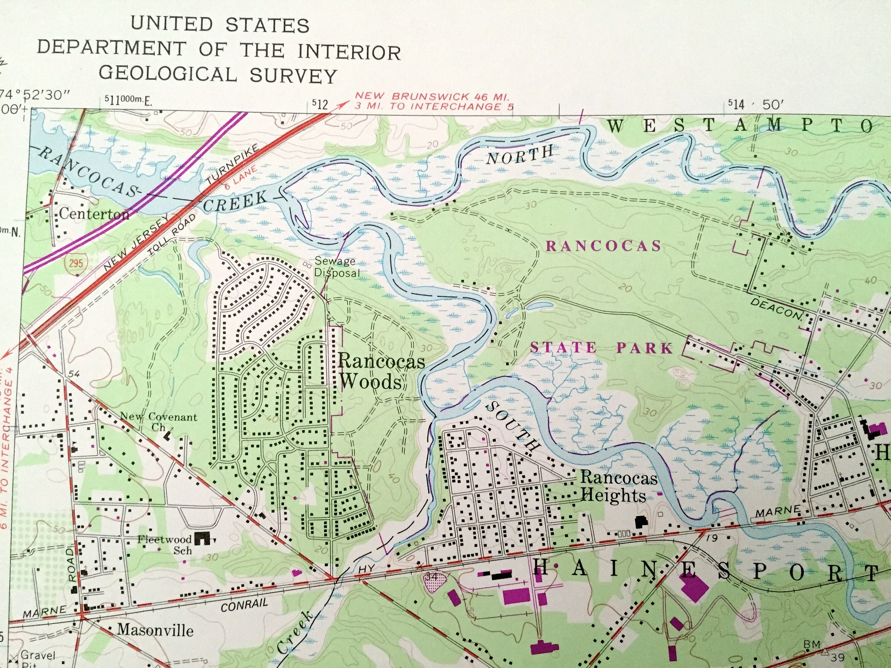 Antique Mount Holly Nueva Jersey 1967 Us Geological Survey Etsy