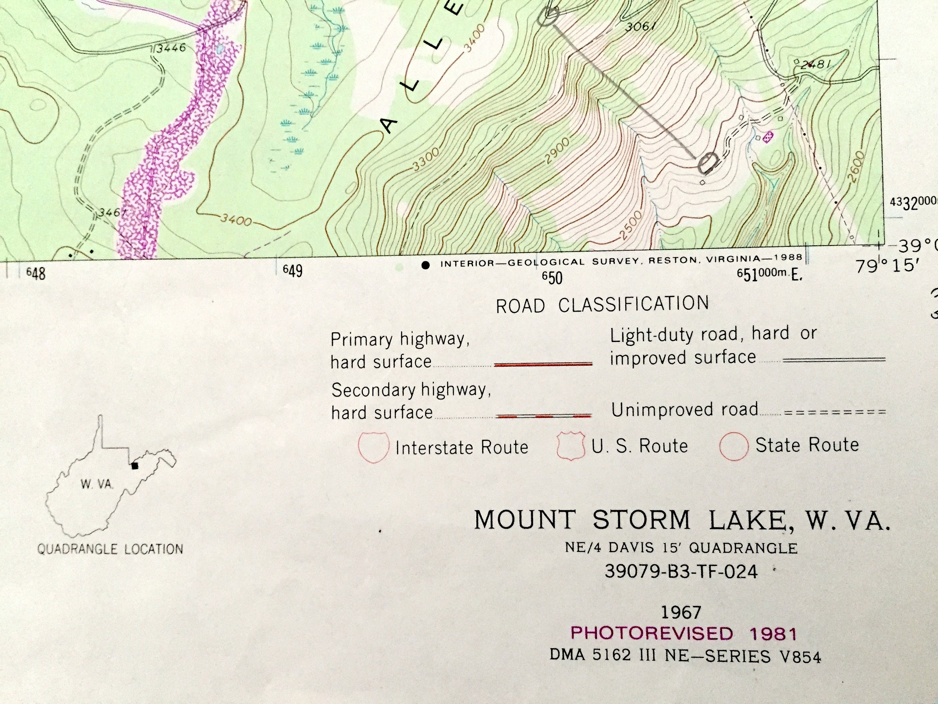 Antique Mount Storm Lake West Virginia 1967 US Geological Etsy