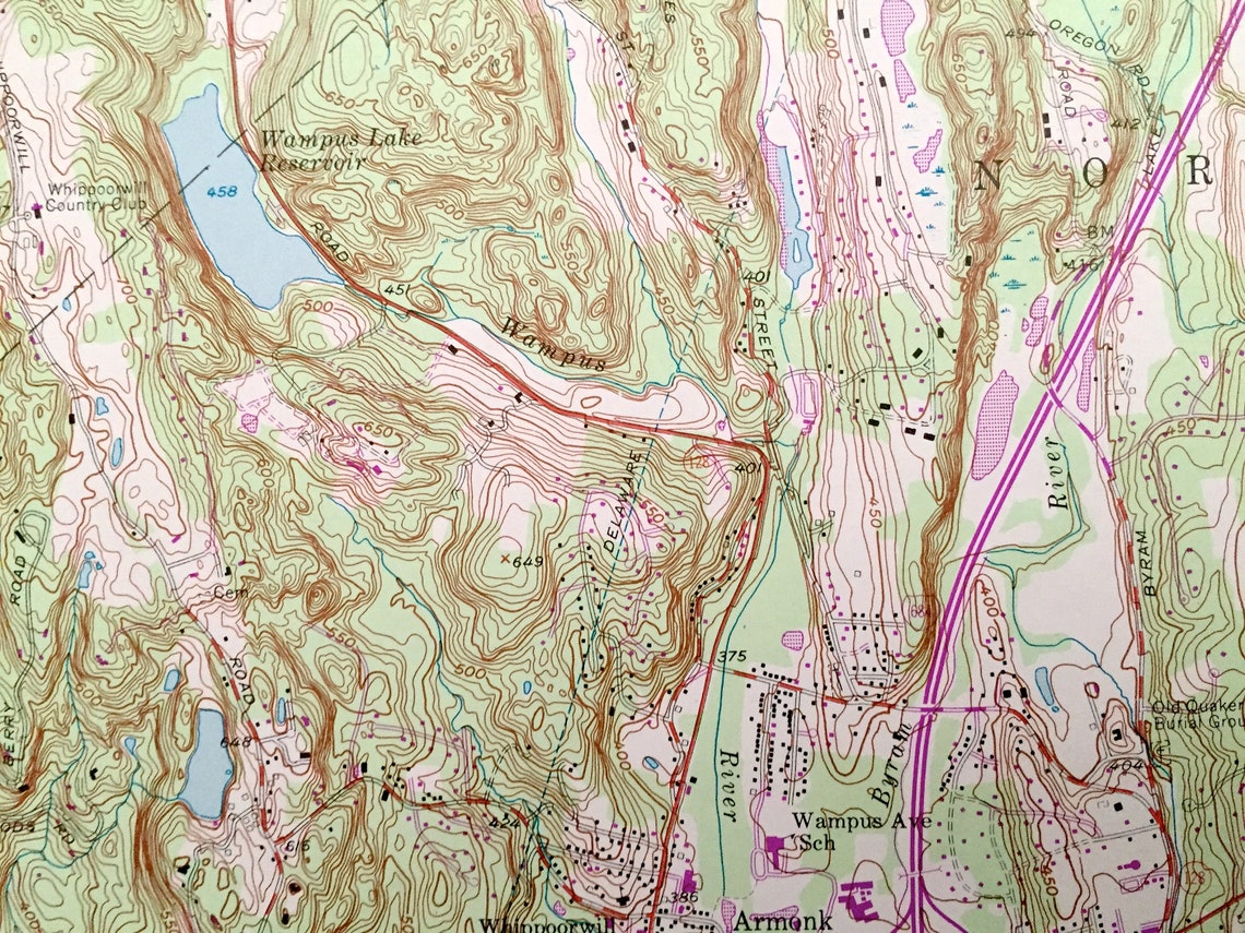 Antique Mount Kisco New York 1955 US Geological Survey Etsy