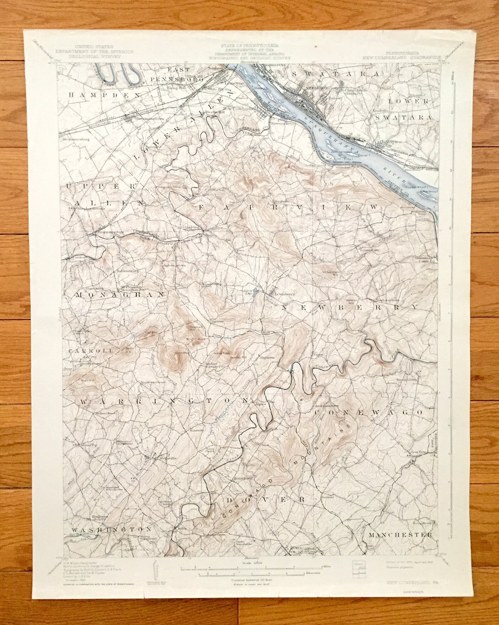 Antique New Cumberland Pennsylvania 1906 US Geological Survey Etsy