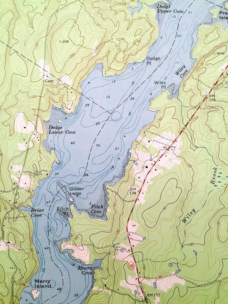 Antique Bristol Maine 1969 US Geological Survey Topographic Etsy Canada