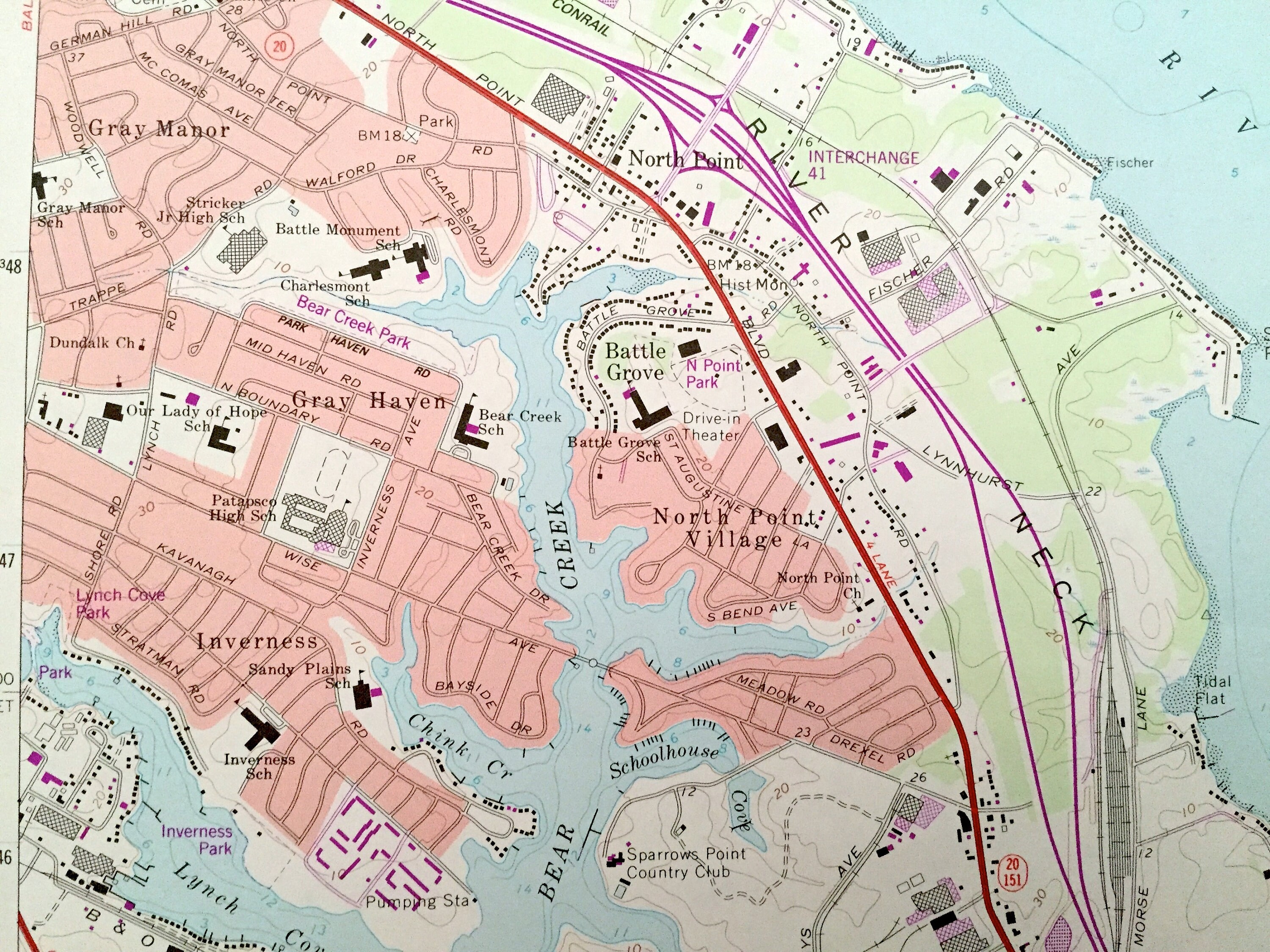 Antique Middle River Maryland 1969 US Geological Survey Etsy