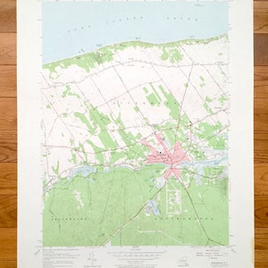 Antike Flusskopf, New York 1956 US Geologische Untersuchung Topographische Karte – Hamptons, Long Island, Brookhaven, Southampton, Flanders, NY