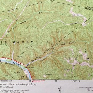 Antique Newton, West Virginia 1966 US Geological Survey Topographic Map Roane, Kanawha, Clay County, Henry, Ovapa, Pigeon, Wallback, WV image 8