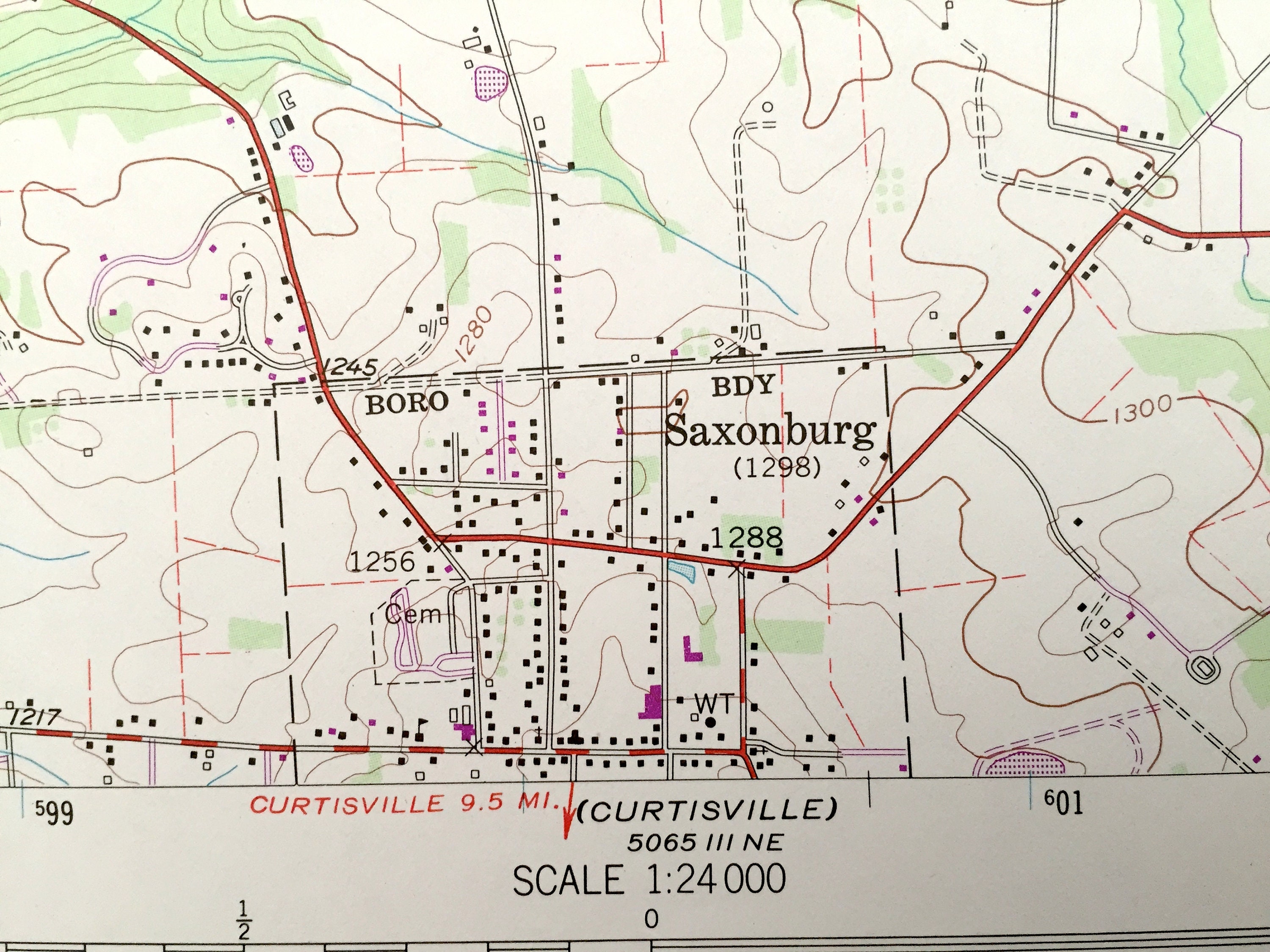 Antique Saxonburg Pennsylvania 1958 US Geological Survey Etsy