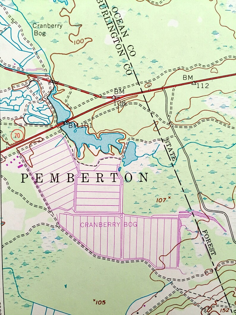 Antique Whiting New Jersey 1957 US Geological Survey Etsy