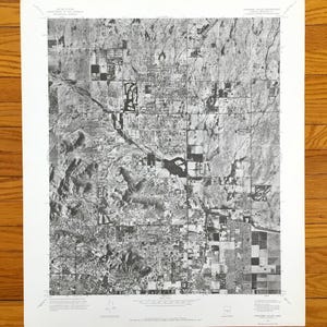 Antieke Paradise Valley, Arizona 1971 US Geological Survey orthofotokaart - Maricopa County, Phoenix, Scottsdale, Tempe, Mummy Mountain, AZ