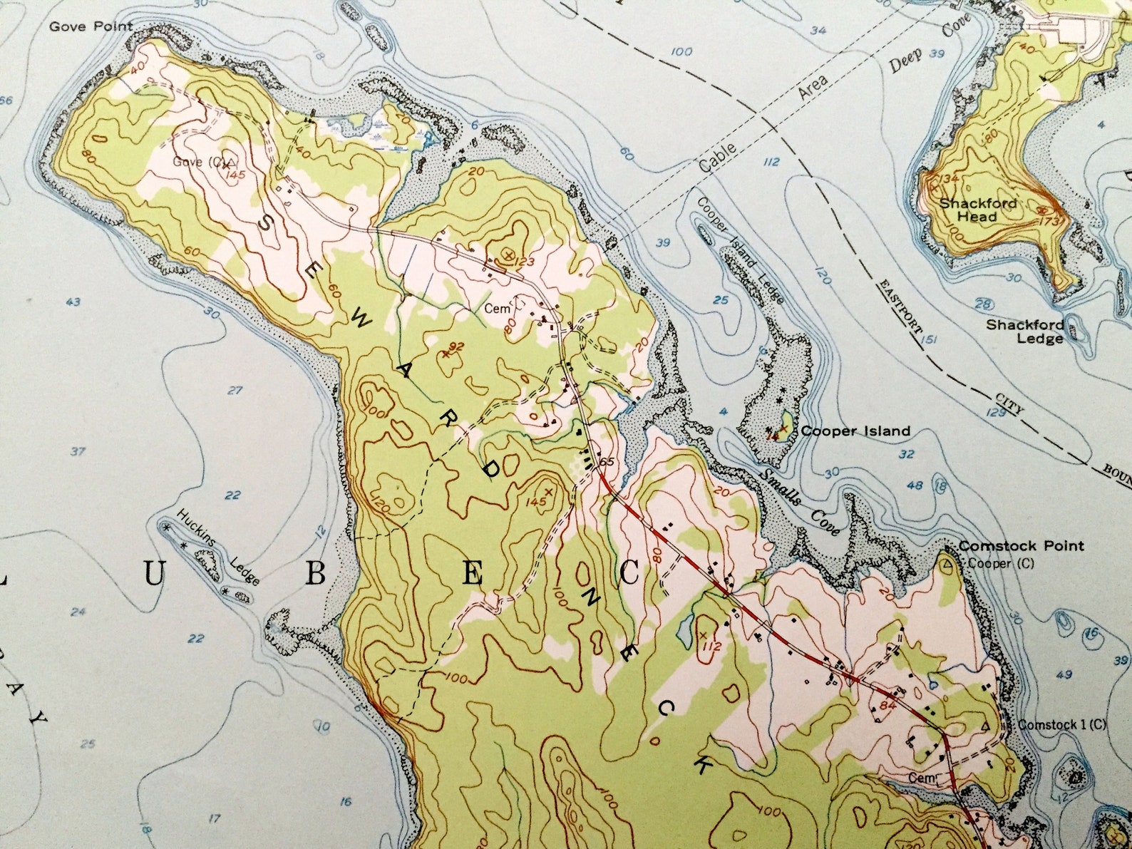Antique Eastport Maine 1949 US Geological Survey Topographic Etsy UK