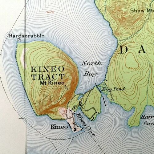 Antique Moosehead Lake, Maine shops 1920 US Geological Survey Topographic Map – Greenville, Big Squaw Mountain, Lily Bay, Somerset, Piscataquis ME