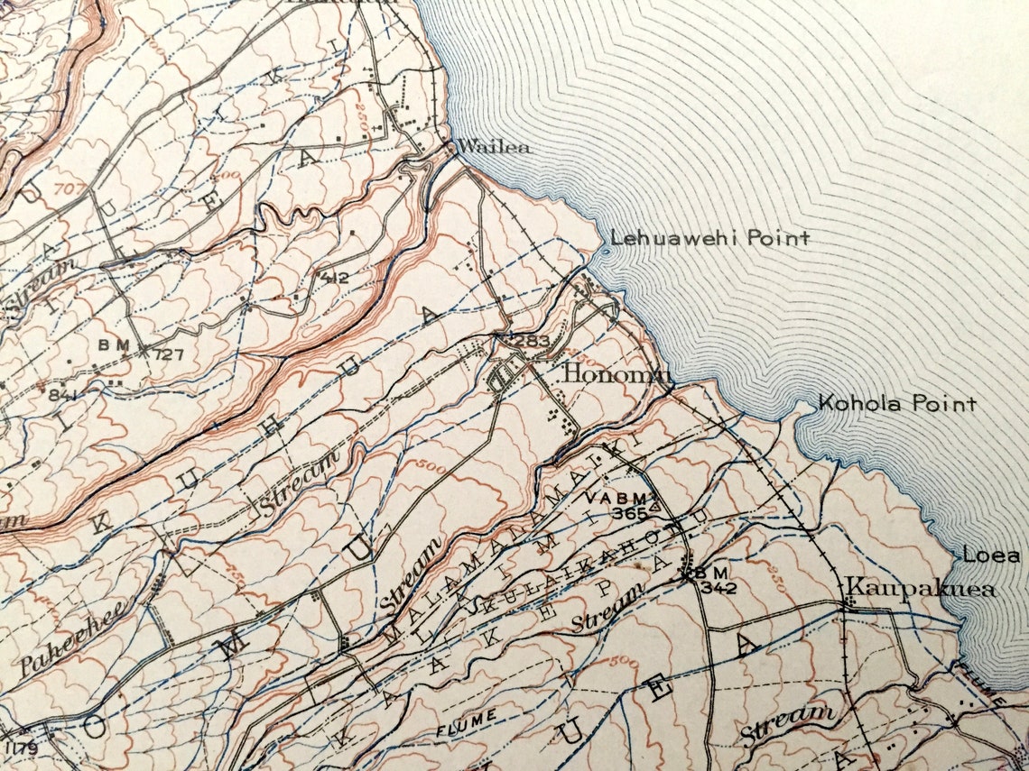 Antique Honomu Hawaii 1915 US Geological Survey Topographic Etsy