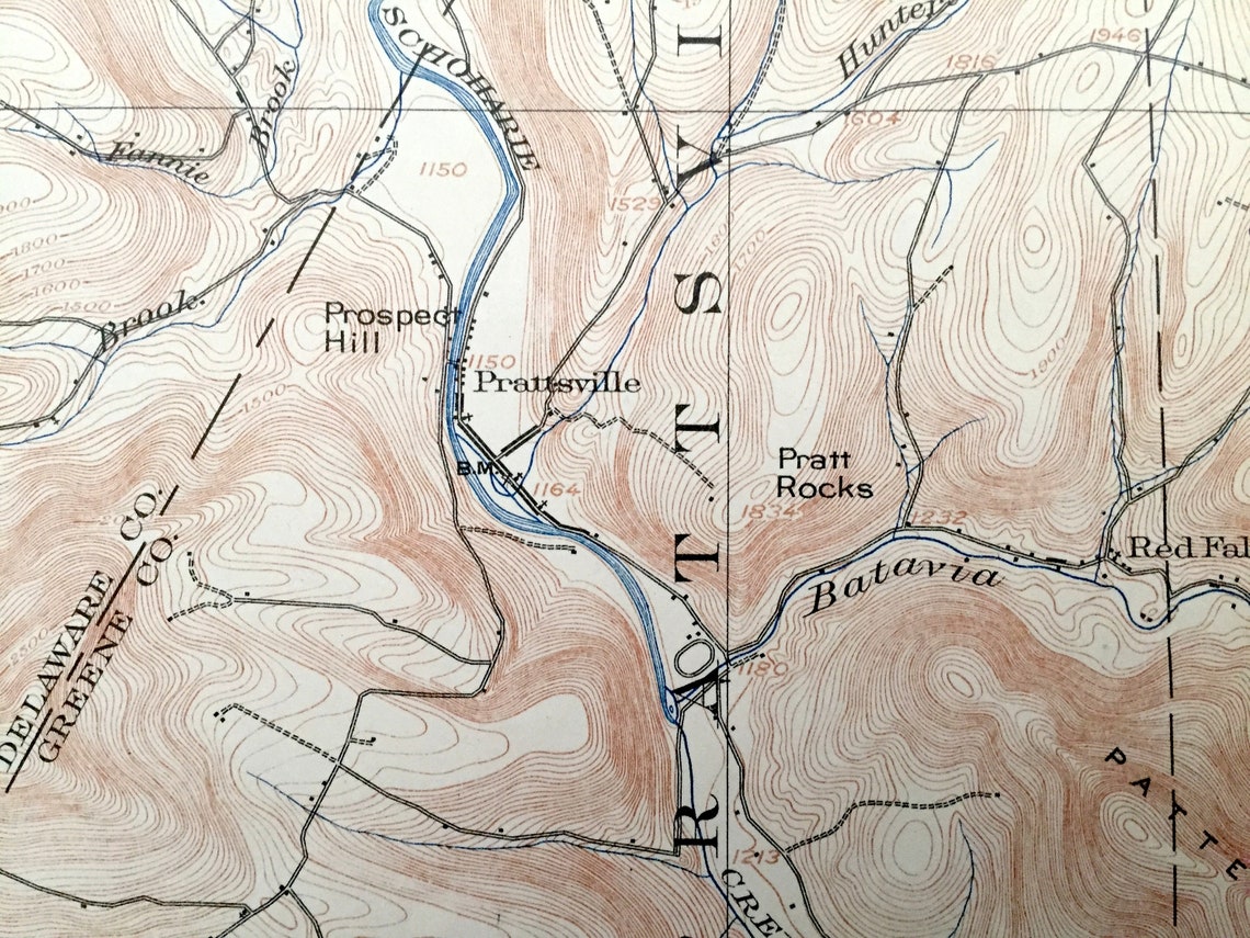 Antique Gilboa New York 1903 US Geological Survey Topographic Etsy