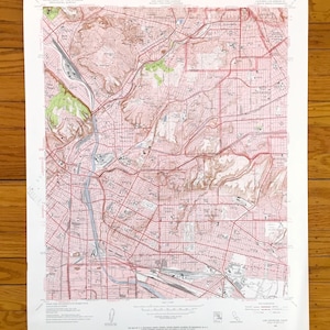 Carte topographique antique de Los Angeles, Californie, 1953 US Geological Survey - San Rafael, Vernon, Pasadena, Alhambra, Aurant, Monterey Park CA