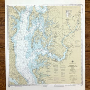 Antike Seekarte der US-Küstenwache von 1981 - Ostküste, Annapolis, Easton, St. Michaels, Oxford, Cambridge, Kent Island, MD