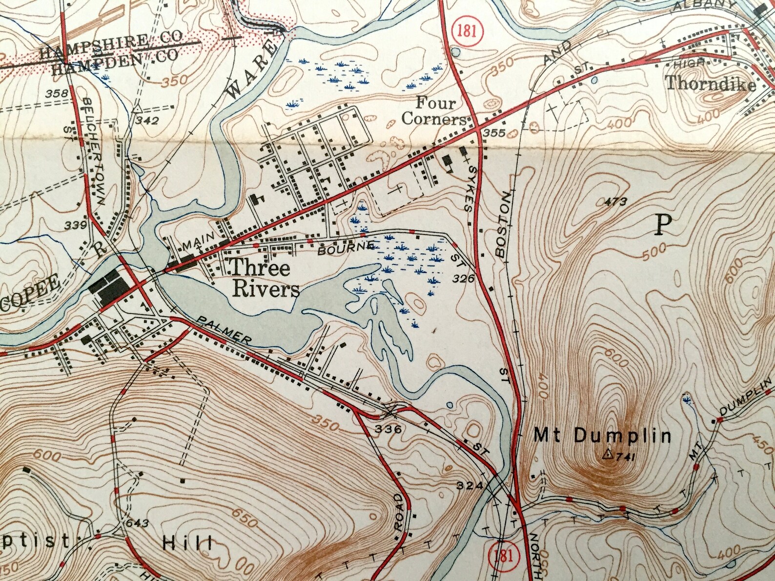 Antique Palmer Massachusetts 1946 US Geological Survey Etsy