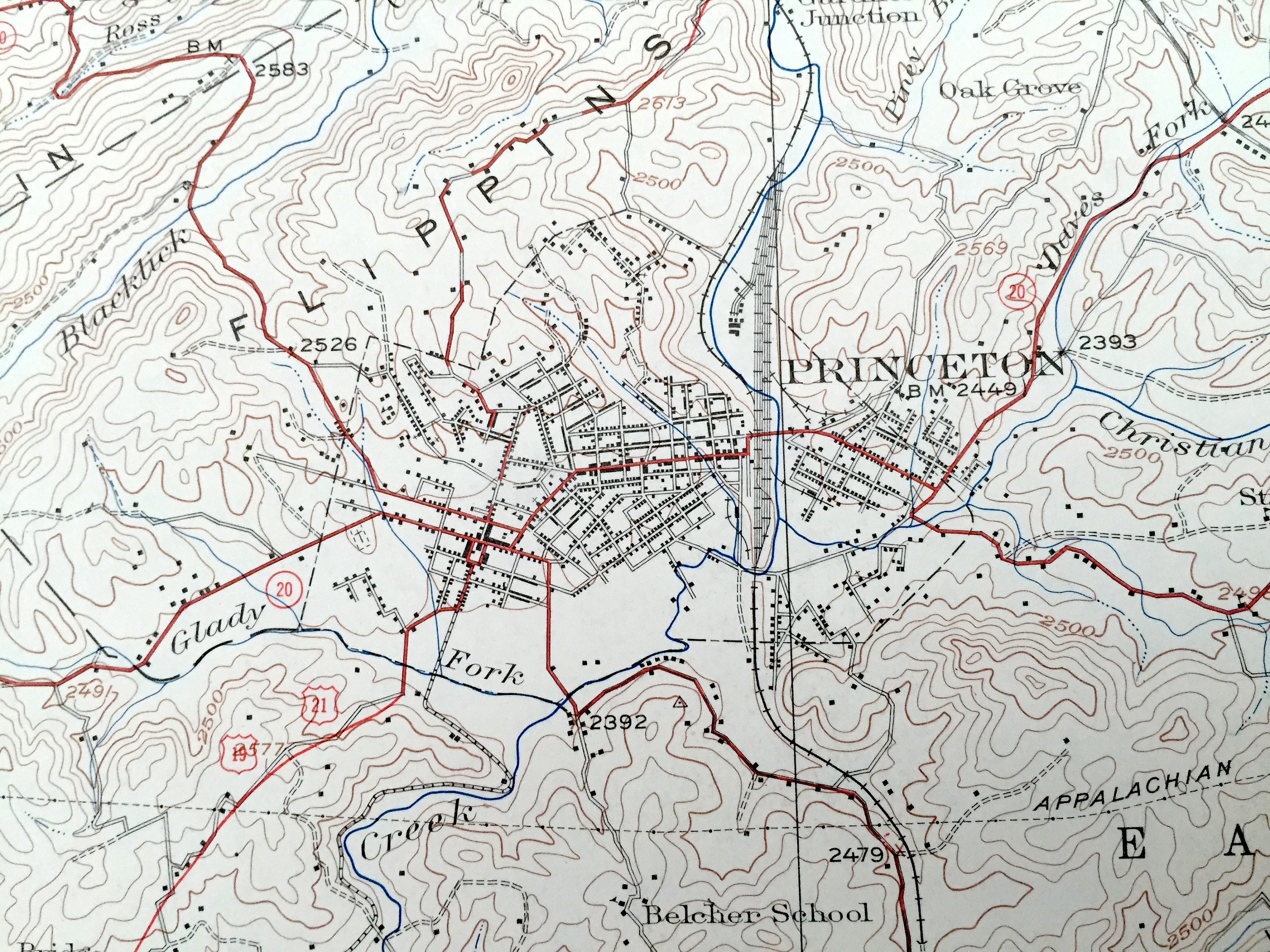 Antique Bluefield West Virginia 1924 US Geological Survey Etsy