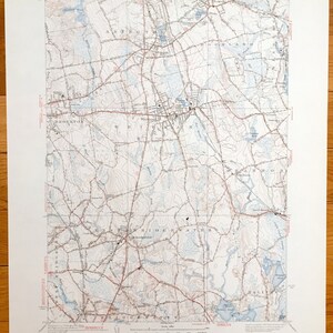 Antike Whitman, Massachusetts 1941 US Geological Survey Topographische Karte – Abington, Rockland, Brockton, Bridgewater, Hanson, Hannover, MA