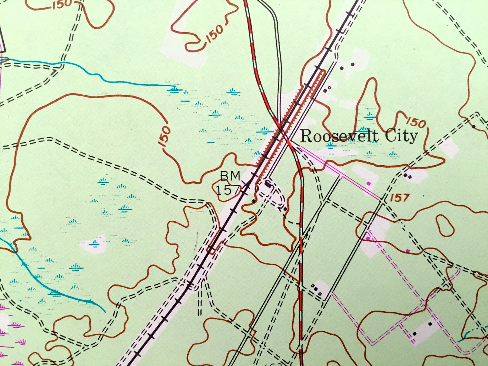 Antique Whiting New Jersey 1957 US Geological Survey Etsy