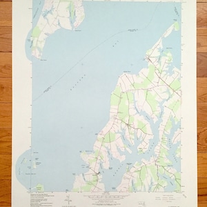 Antiker Claiborne, Maryland 1942 US-Amerikanisches 1942-Erkundungskarte Topographic Map — Queen Annes, Talbot County, Wittman, Sherwood, McDaniel, Bozman, MD