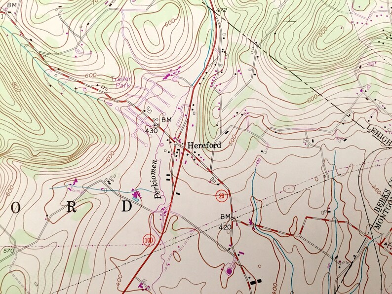 Antique East Greenville Pennsylvania 1992 US Geological Etsy