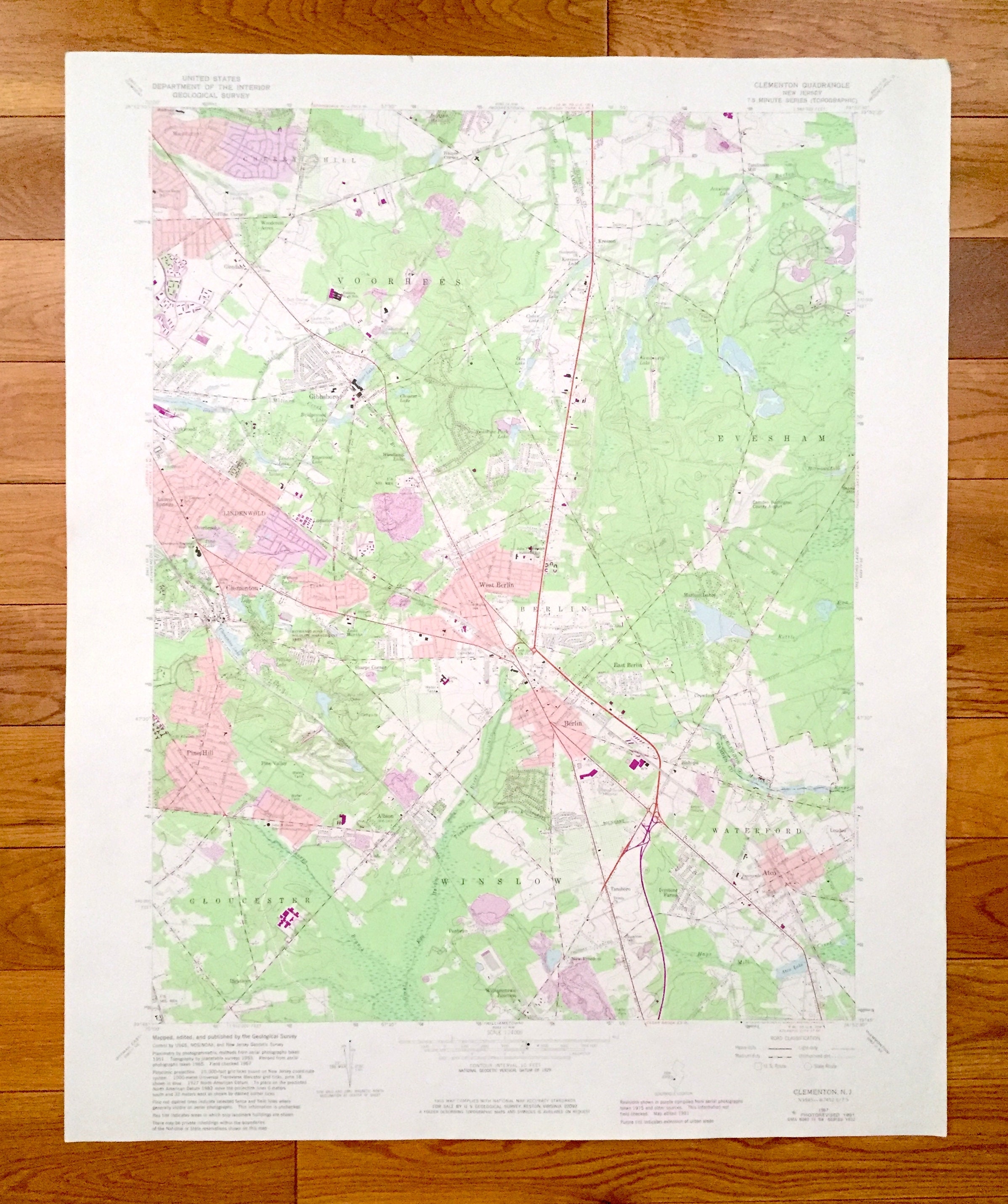 Antique Clementon New Jersey 1967 US Geological Survey Etsy UK