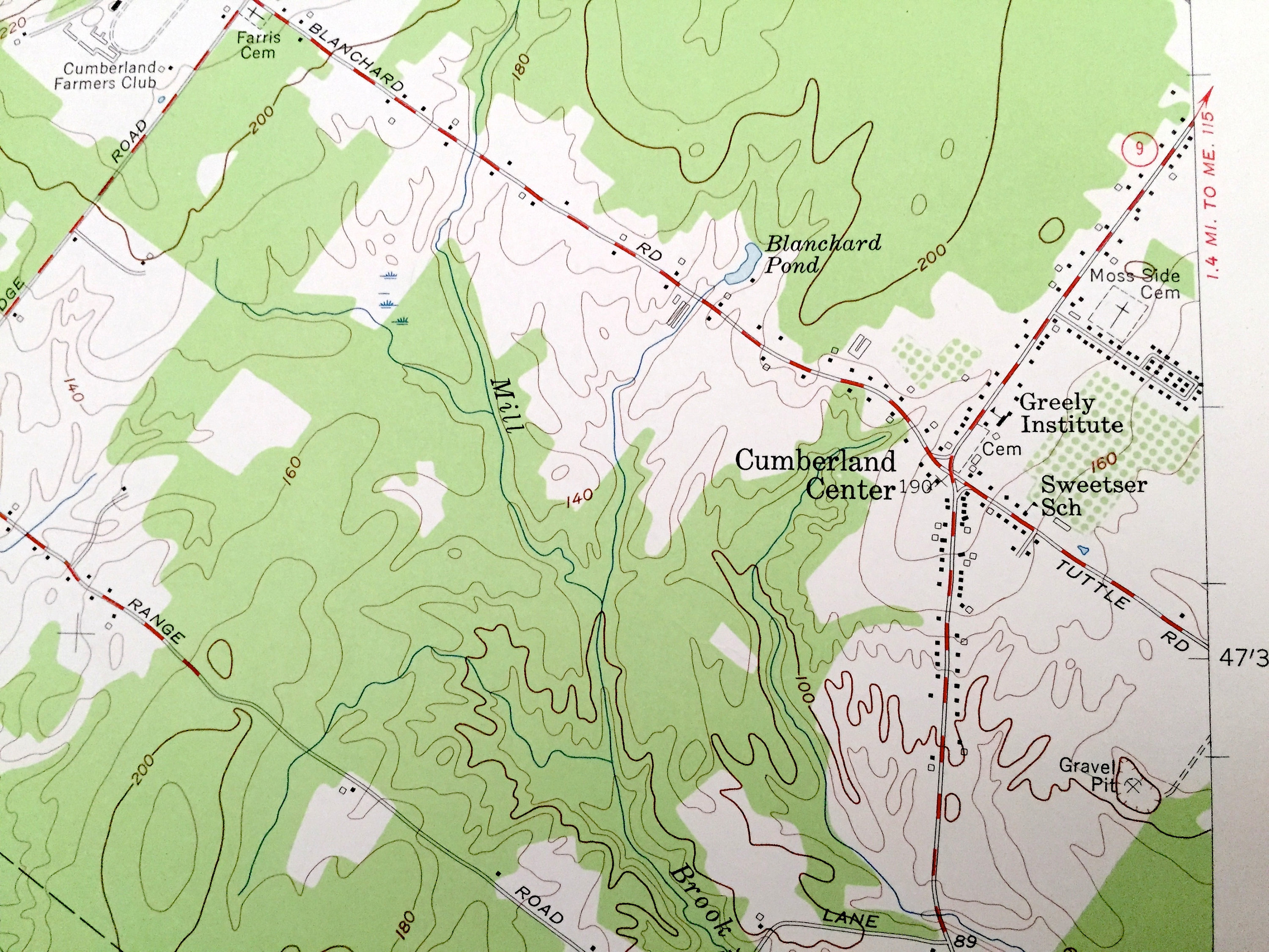 Antique Cumberland Center Maine 1957 US Geological Survey Etsy UK