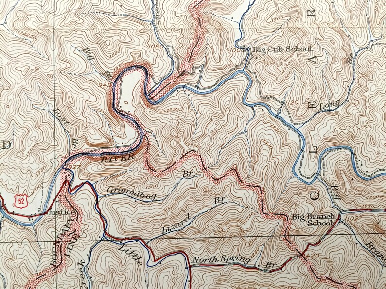 Antique Gilbert West Virginia 1927 US Geological Survey Etsy