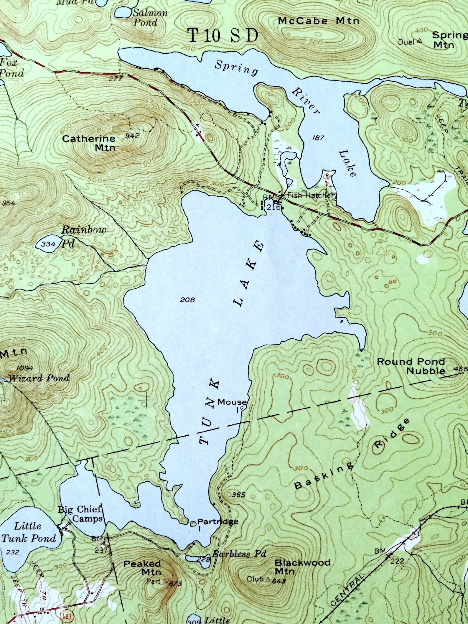 Antique Tunk Lake & Sullivan, Maine 1957 US Geological Survey ...