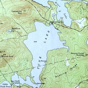 Antique Tunk Lake & Sullivan, Maine 1957 US Geological Survey ...