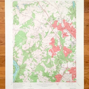 Antike Rockville, Maryland 1965 US Geological Survey topographische Karte – Gaithersburg, Walnusswälder, Croydon Park, Bethesda, Potomac, MD