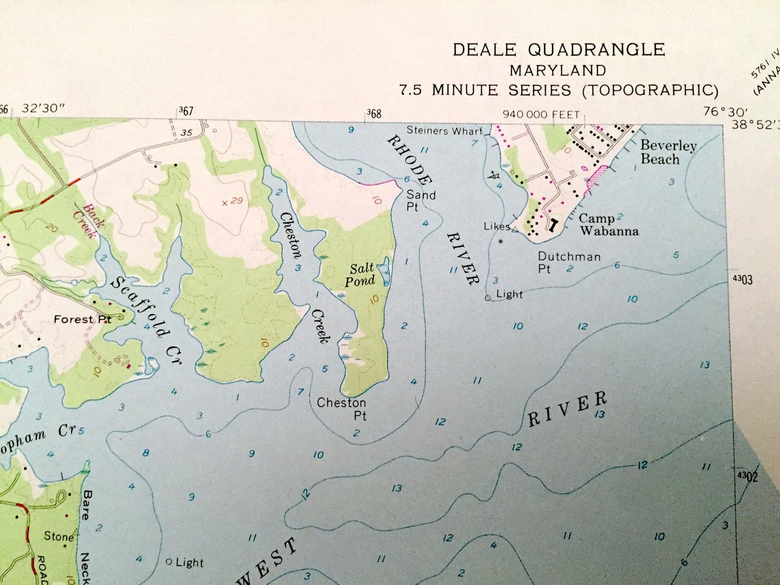 Antique Deale Maryland 1957 US Geological Survey Topographic Etsy