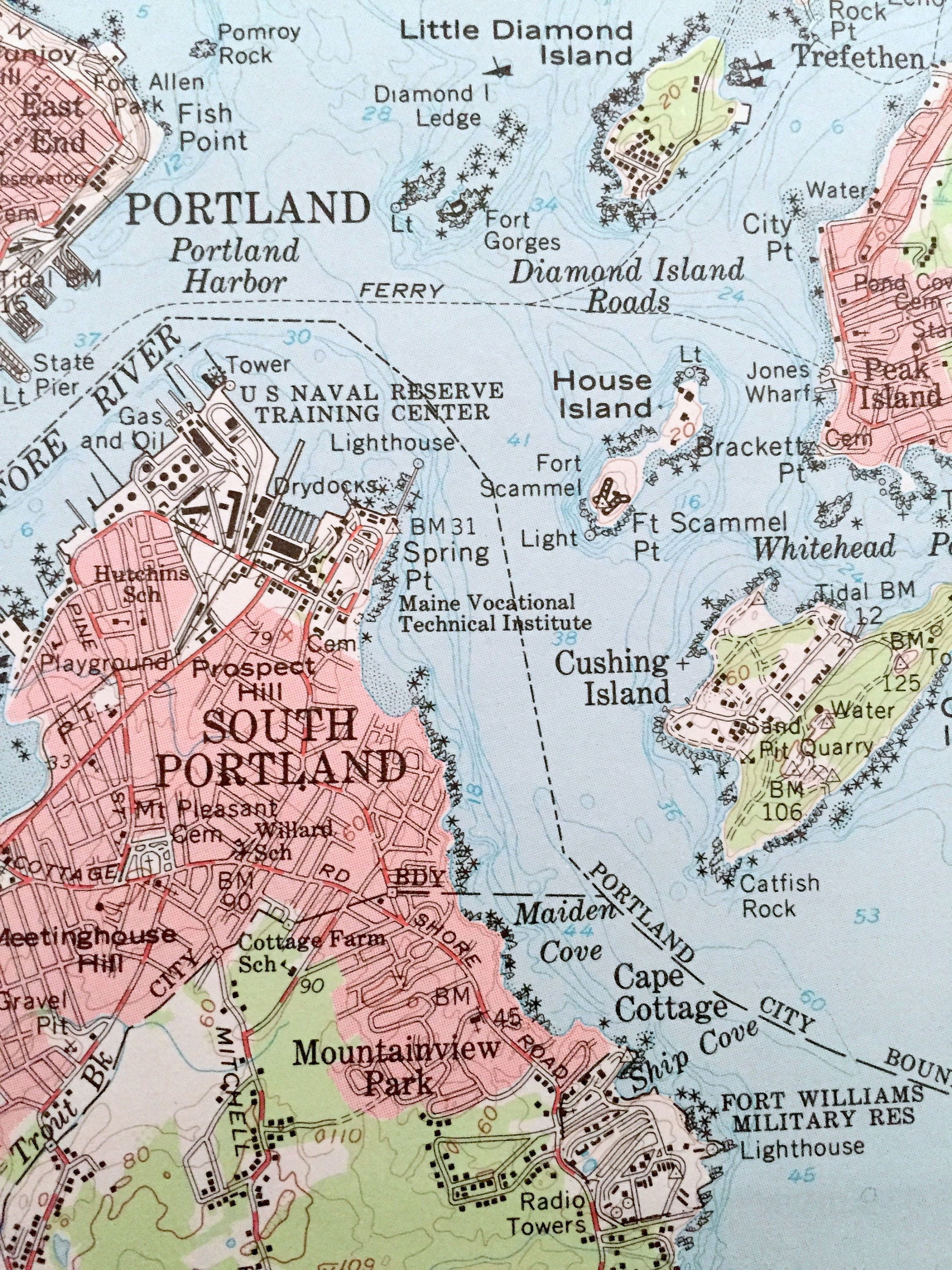 Antique Casco Bay, Maine 1957 US Geological Survey Topographic Map ...