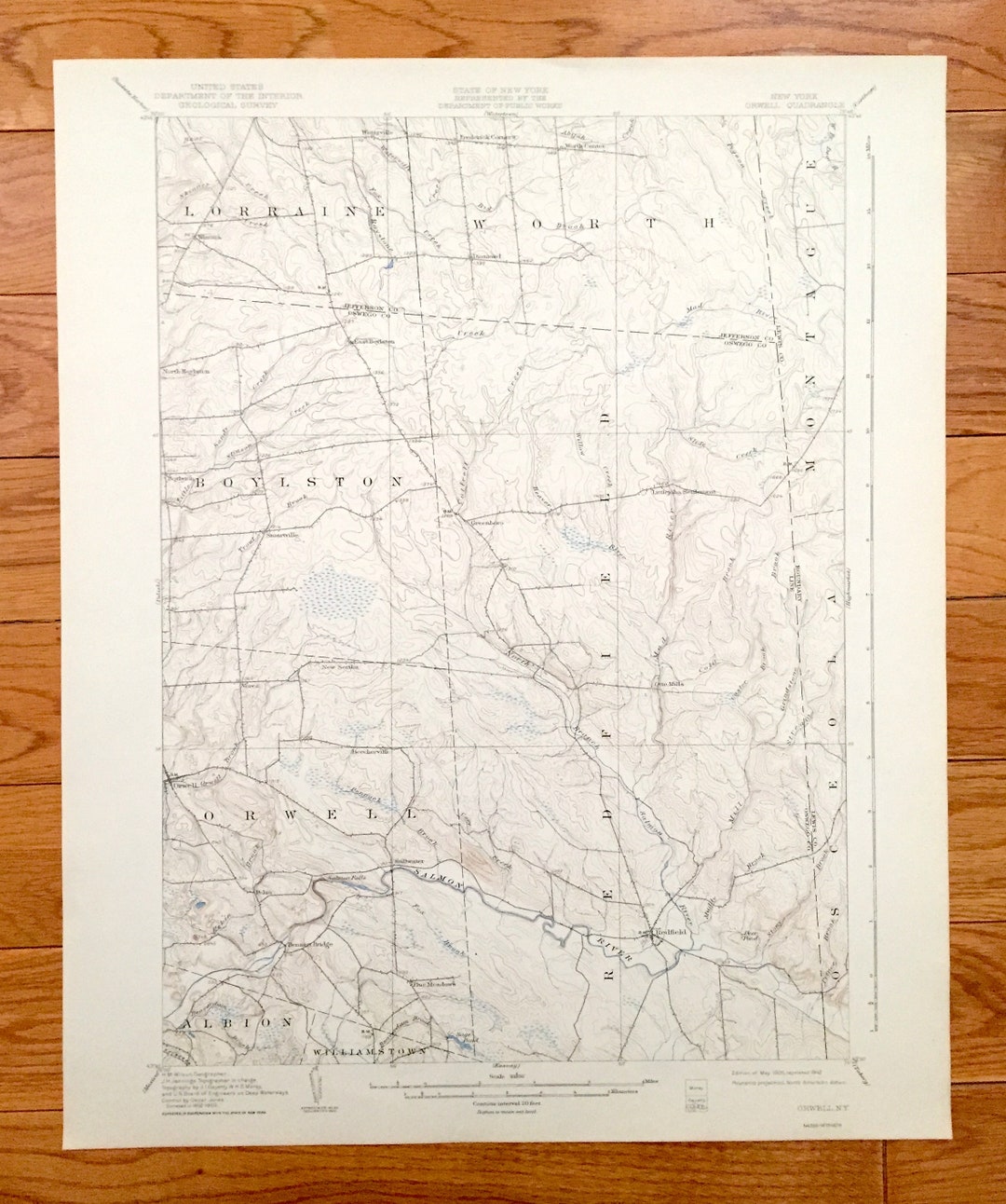 Antique Orwell New York 1905 US Geological Survey Topographic Etsy