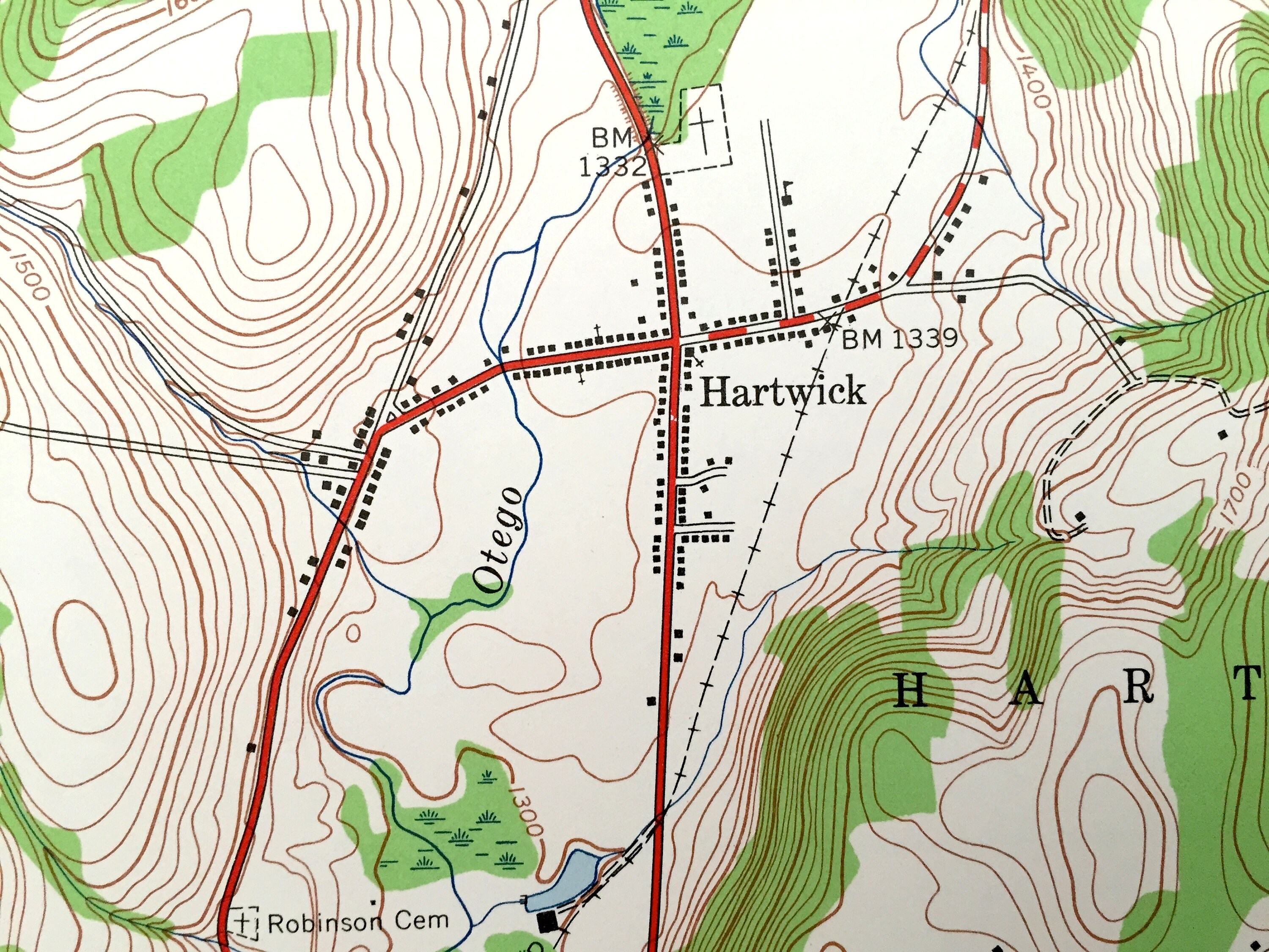 Antique Hartwick New York 1943 US Geological Survey Etsy