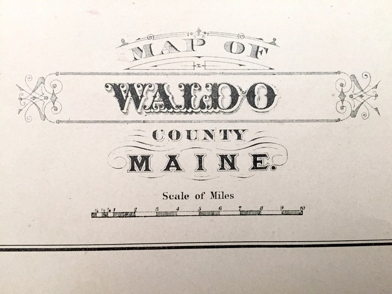 Antique 1888 Waldo County Maine Map by N. Colby & Etsy