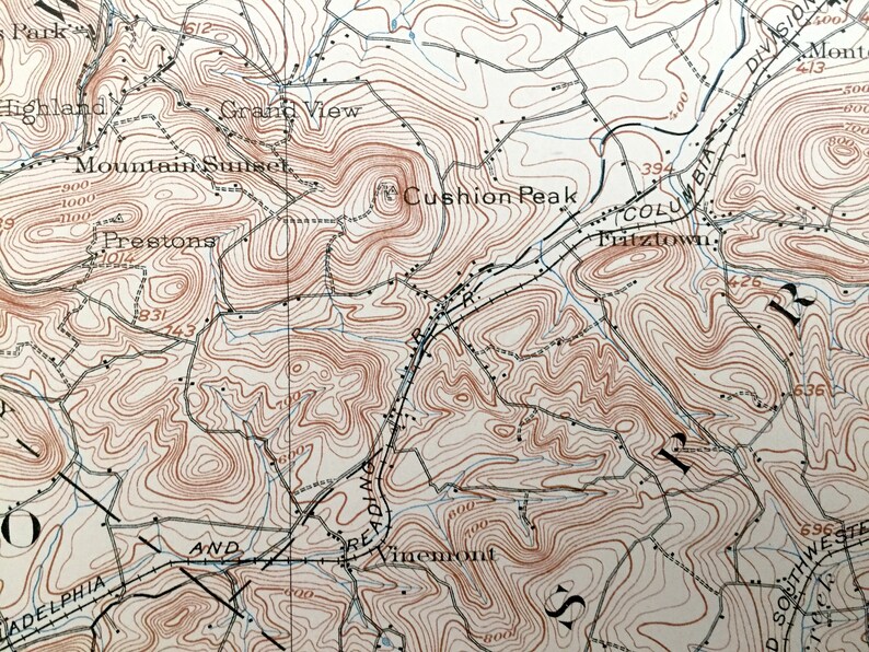 Antique Wernersville Pennsylvania 1902 US Geological Survey Etsy