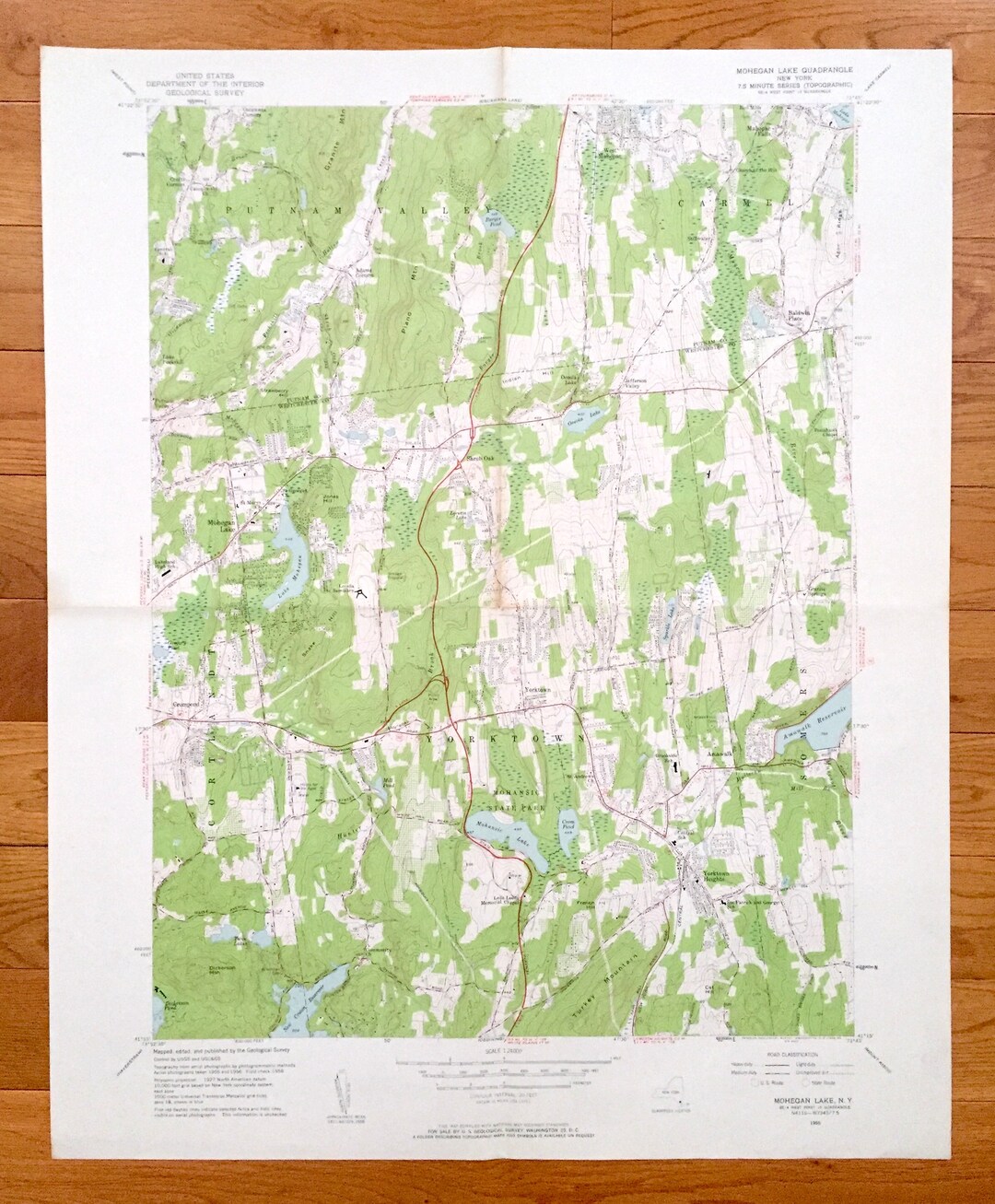 Antique Mohegan Lake New York 1956 US Geological Survey Etsy