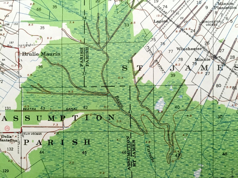 Antique Donaldsonville Louisiana 1939 US Geological Survey Etsy
