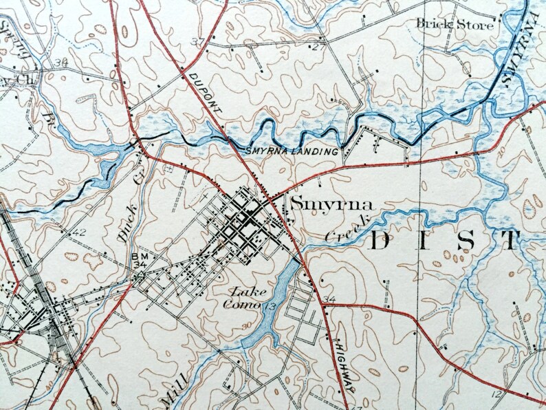 Antique Smyrna Delaware 1931 US Geological Survey Topographic Etsy