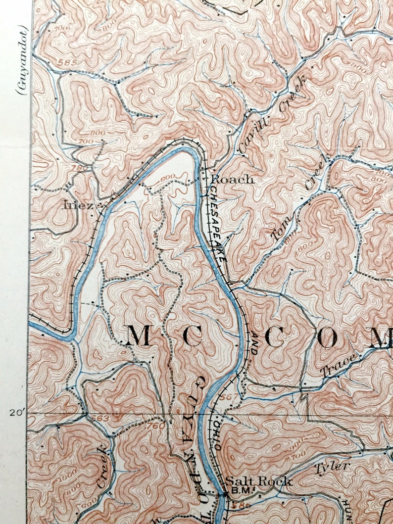 Antique Milton West Virginia 1902 US Geological Survey Etsy