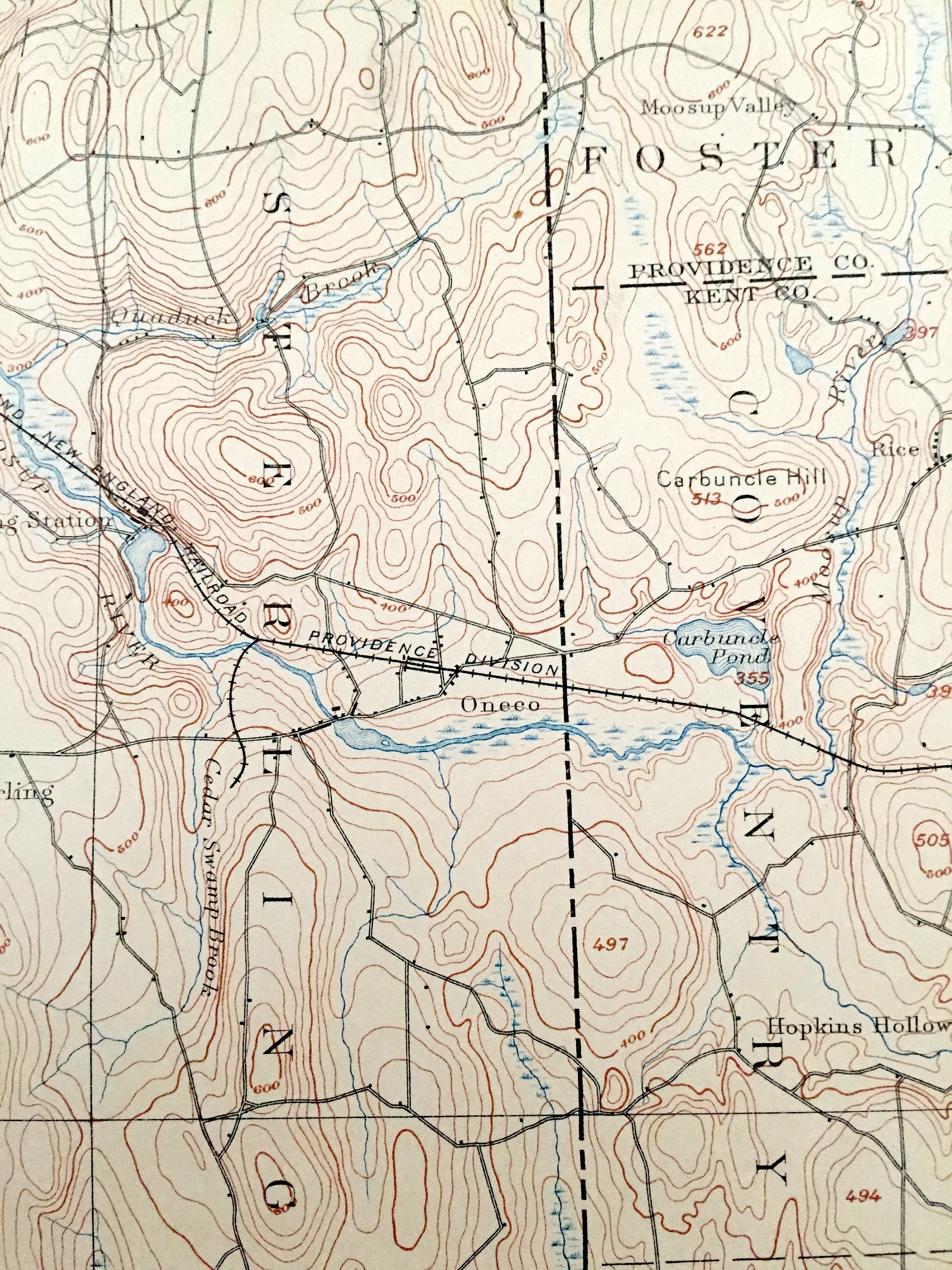 Antique Moosup Connecticut 1893 US Geological Survey Etsy