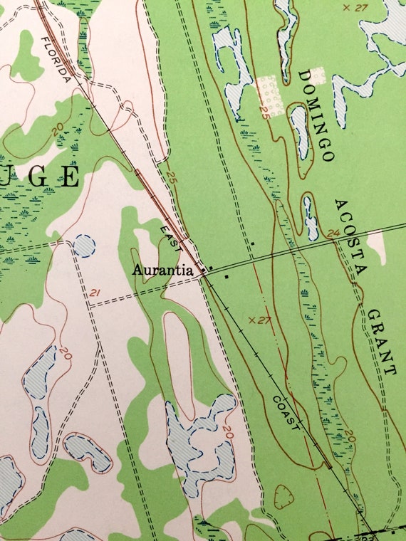 Carte Topographique USGS Originale – Titusville, Floride – Édition 1972 (vintage)